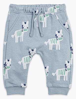Cotton Rich Zebra Print Joggers (0-3 Yrs)