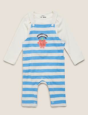 2pc Pure Cotton Mr Men™ Dungaree Outfit (7lbs-3 Yrs )