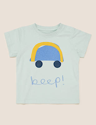 Pure Cotton Car Print T-Shirt (0-3 Yrs)
