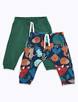 2 Pack Organic Cotton Woodland Print Joggers