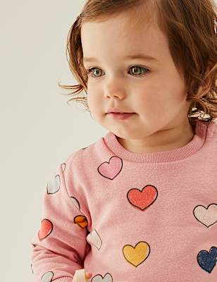Cotton Rich Love Heart Sweatshirt (0-3 Yrs)