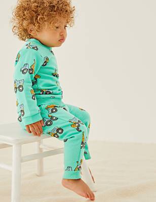 Cotton Rich Transport Print Joggers (0-3 Yrs)