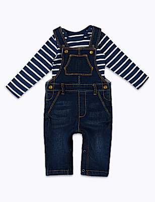 2pc Dungarees & Bodysuit Outfit (0-3 Yrs)
