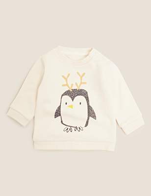 Cotton Penguin Sweatshirt (0-3 Yrs)