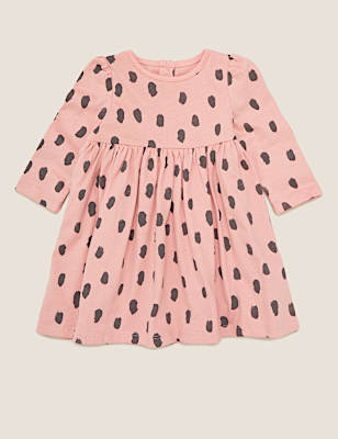Pure Cotton Brushstroke Dress (0-3 Yrs)