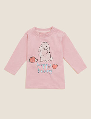 Pure Cotton Bunny Print Top (0-3 Yrs)