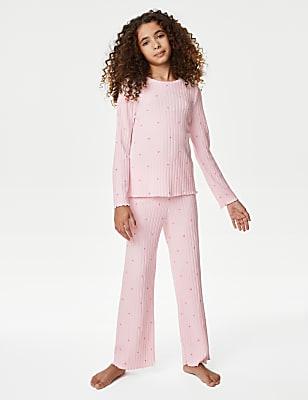 Star Print Ribbed Pyjamas (6-16 Yrs)