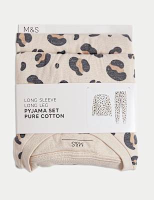 Pure Cotton Leopard Print Pyjamas (1-16 Yrs)