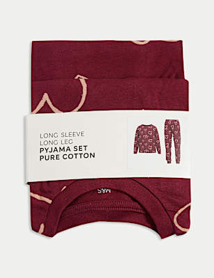 Pure Cotton Heart Pyjamas (1-16 Yrs)
