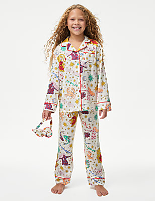 Satin Zodiac Pyjamas with Eye Mask (6-16 Yrs)