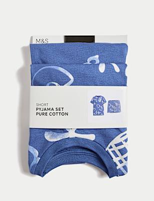 Kids&rsquo; Pure Cotton Seaside Short Pyjamas (1-16 Yrs)