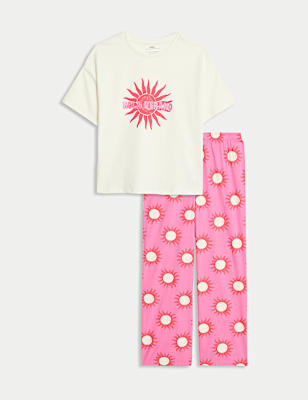 Pure Cotton Patterned Pyjamas (6-16 Yrs)