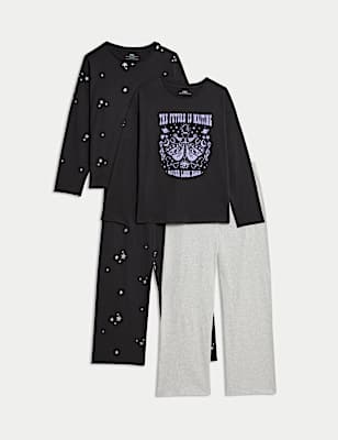 2pk Pure Cotton Star Graphic Pyjama Sets (1-16Yrs)