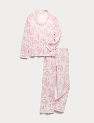 Cotton Modal Floral Pyjamas (3-16 Yrs)