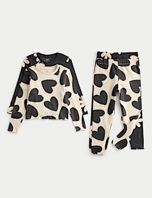 2pk Cotton with Stretch Printed Pyjama Sets (1-8 Yrs)