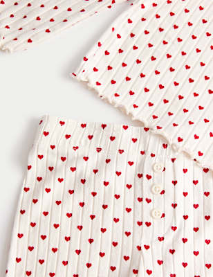 Cosy Ribbed Heart Pyjamas (1-16 Yrs)