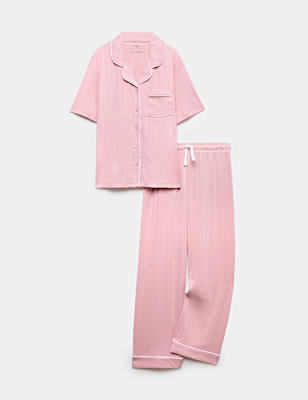 Brushed Pointelle Revere Pyjamas (1-16 Yrs)