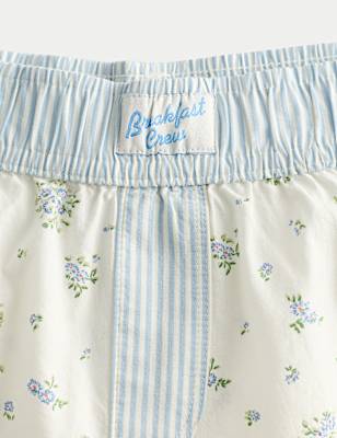 Pure Cotton Floral Pyjama Shorts (6-16 Yrs)