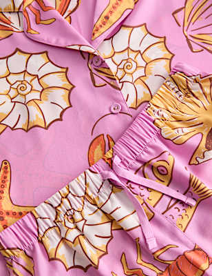 Satin Shell Print Pyjamas (6-16 Yrs)