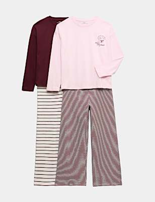 2 Pack Graphic Striped Pyjama Sets (6-16 Yrs)