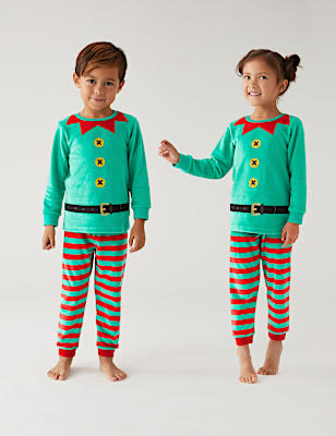 Velour Christmas Elf Pyjamas (1-7 Yrs)