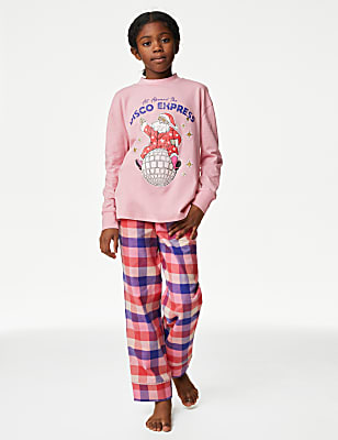 Christmas Santa Checked Pyjamas (6-16 Yrs)