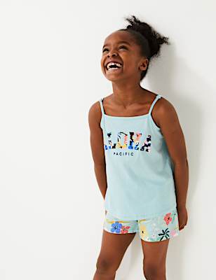 2 Pack Pure Cotton Slogan Short Pyjama Sets (6-16 Yrs)