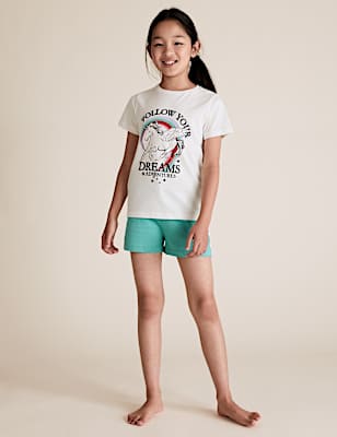 2 Pack Cotton Unicorn & Stars Pyjama Sets (6-16 Yrs)