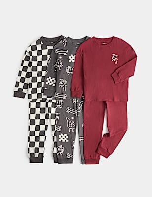 3 Pack Skateboard Graphic Pyjama Sets (1-16 Yrs)