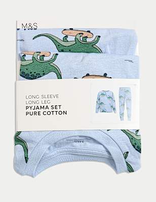 Pure Cotton Dinosaur Pyjamas (1-8 Yrs)