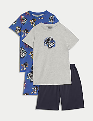 2pk Pure Cotton Sonic The Hedgehog™ Pyjamas (3-14 Yrs)