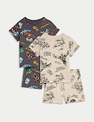 2pk Pure Cotton Avengers™ Pyjama Sets (3-12 Yrs)