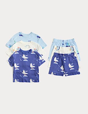 3 Pack Patterned Pyjama Sets (1-8 Yrs)