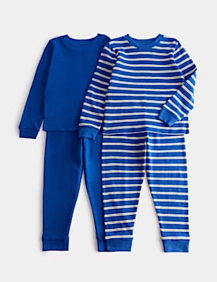 2 Pack Pure Cotton Kids' Waffle Pyjama Sets (1-8 Yrs)