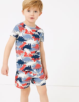 Cotton Dinosaur Short Pyjama Set (1-7 Yrs)
