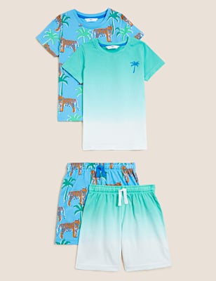 2pk Pure Cotton Tie Dye Short Pyjama Sets (12 Mths - 7 Yrs)