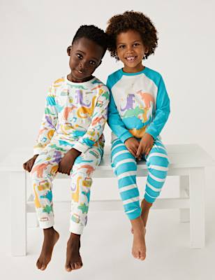 2pk Pure Cotton Dinosaur Pyjama Sets