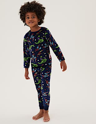 Marvel Superheroes&trade; Velour Cotton Pyjamas (3-8 Yrs)