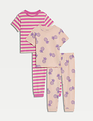 2pk Pure Cotton Printed Pyjama Sets (1-8 Yrs)