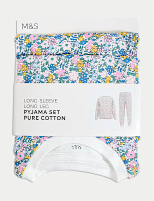 Pure Cotton Floral Pyjamas (1-16 Yrs)