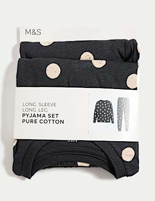Pure Cotton Polka Dot Pyjamas (1-16 Yrs)