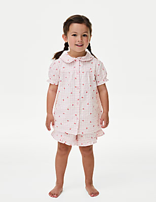 Pure Cotton Strawberry Checked Pyjamas (1-8 Yrs)