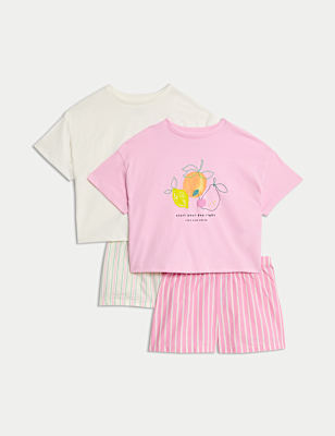 2pk Pure Cotton Fruit Pyjama Sets (1-16 Yrs)