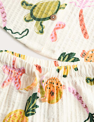 Seersucker Patterned Revere Pyjama (1-8 Yrs)