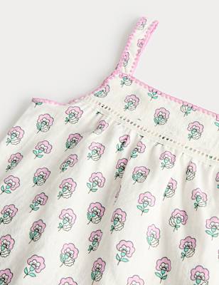 Pure Cotton Flower Print Pyjamas (1-8 Years)