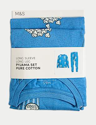 Pure Cotton Popcorn Print Pyjamas (3-16 Yrs)