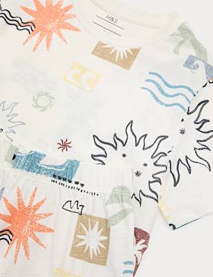 Pure Cotton Printed Short Pyjamas (1-10 Yrs)