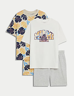 2pk Cotton Rich Miami Pyjama Sets (6-16 Yrs)