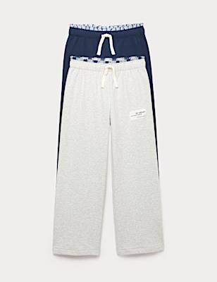 2pk Cotton Rich Loungewear Bottoms (6-16 Yrs)