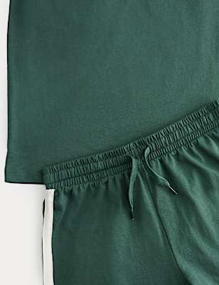 Cotton Rich Green Vest Pyjama Set (6-16 Yrs)